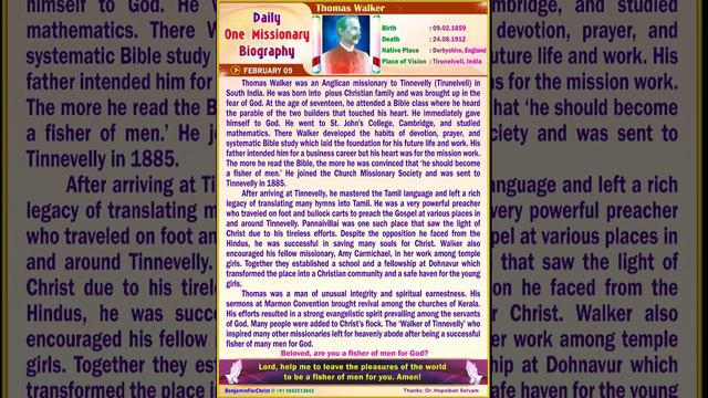 Thomas Walker (ENGLISH) Daily One Missionary Biography смотреть онлайн