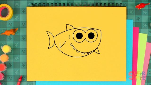 How To Draw Finny The Shark | Draw and Color Super Simple's Baby Shark смотреть онлайн