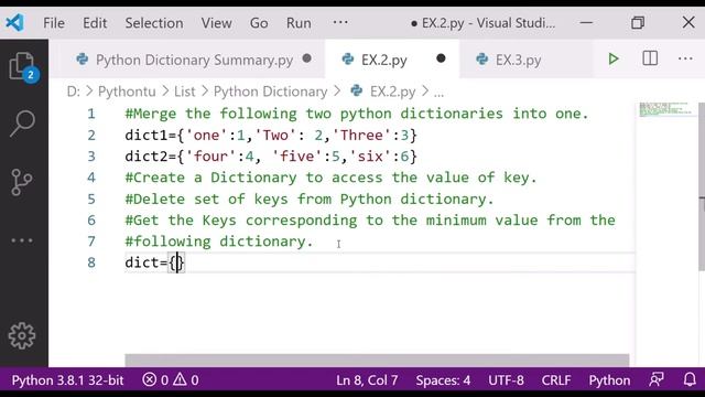 Python Dictionary EX 2 смотреть онлайн