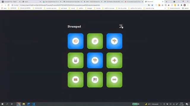 Ontwikkel een drum pad met HTML, CSS en JavaScript. смотреть онлайн