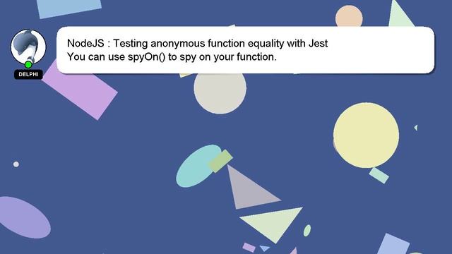 NodeJS : Testing anonymous function equality with Jest смотреть онлайн