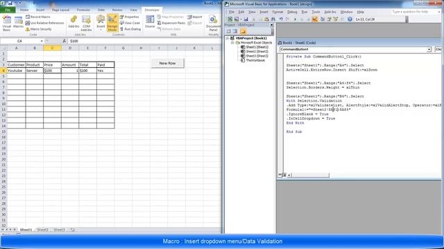 Excel Macro - How to add a dropdown menu to a cell aka Data Validation смотреть онлайн