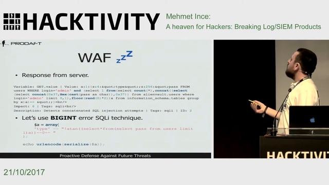 Hacktivity 2017 | Mehmet Ince - A heaven for Hackers Breaking Log & SIEM Products смотреть онлайн