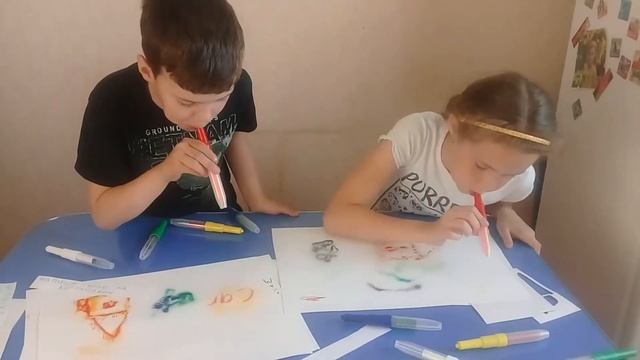 ЧЕЛЕНДЖ - ДУЮЩИЕ ФЛОМАСТЕРЫ! ВОЛШЕБНЫЙ ЦВЕТ! АЛЕНА НЕПОСЕДА! смотреть онлайн