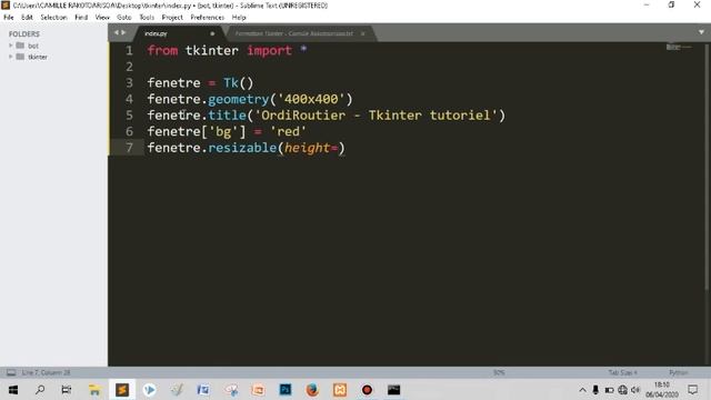 Interface Graphique Tkinter - Créer sa première fenêtre #1 смотреть онлайн