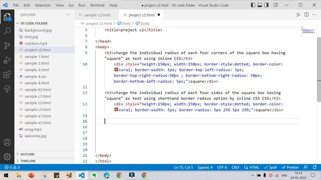 CSS - Changing Individual radius, Inline, Inline Block - Full Stack Development - Class 28 смотреть онлайн