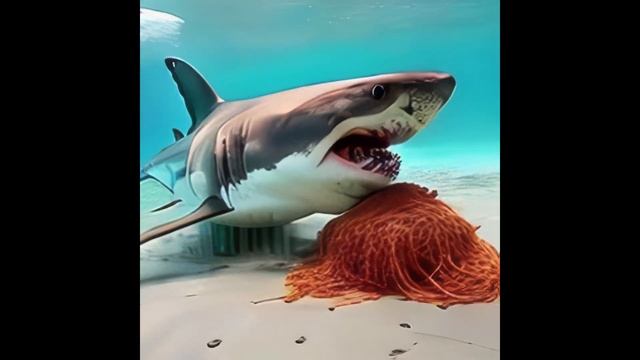Great White Sharks eating Spaghetti смотреть онлайн