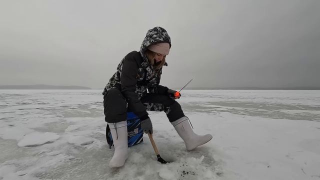 ИСКАЛА РЫБУ И НАШЛА! Новая палатка для зимней рыбалки. Ловлю подлещика на мормышку в глухозимье. смотреть онлайн
