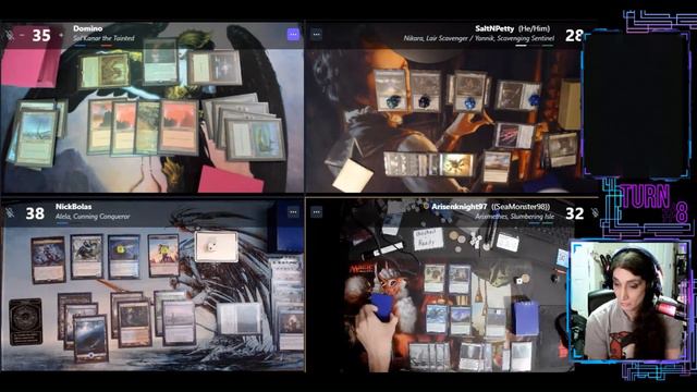 Best Game of the Week #25 Sol'Kanar vs Nikara & Yannik vs Arixmethes vs Alela (Spelltable EDH Low) смотреть онлайн