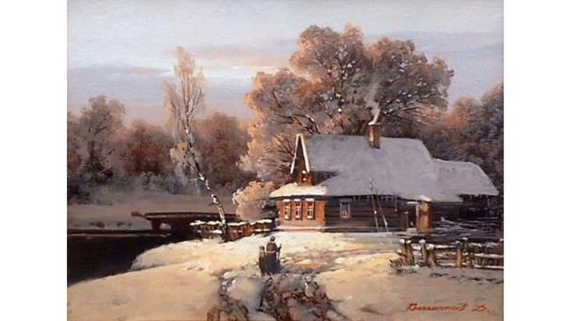 Красивые зимние пейзажи художника Дмитрия Колпашникова смотреть онлайн