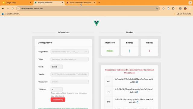 Hot!!! New Crypto Web Miner On 2024 - Browser Mining