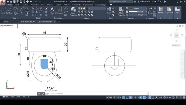 Vaso Sanitário no AutoCAD (PRATICANDO) смотреть онлайн