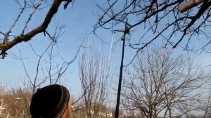 секатор пила ручная  с удлинителем для обрезки высоких деревьев