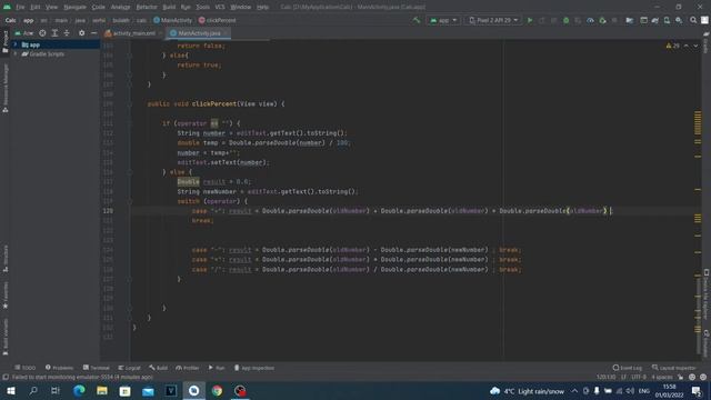 Приложение калькулятор на Java в Android Studio. Урок 07. Кнопка процент. смотреть онлайн