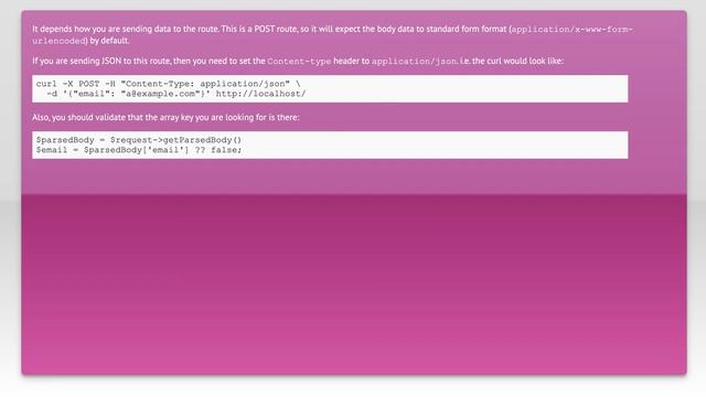 Slim 3 getParsedBody() always null and empty смотреть онлайн