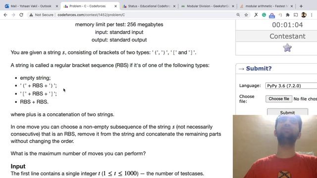codeforces educational round 98 quick hint code approach problems C. Two Brackets & A. Robot Progra смотреть онлайн