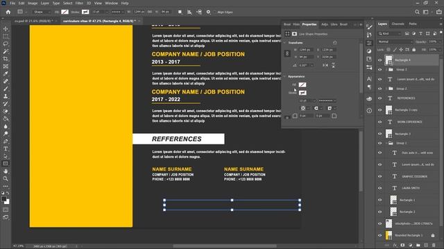 How To Create A CV/Resume Desain In Photoshop | Photoshop Tutorial