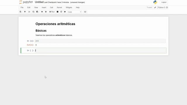 Jupyter Notebook, operaciones aritméticas básicas en Python смотреть онлайн