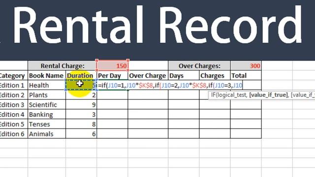 Book Rental Record Maintain In Excel смотреть онлайн