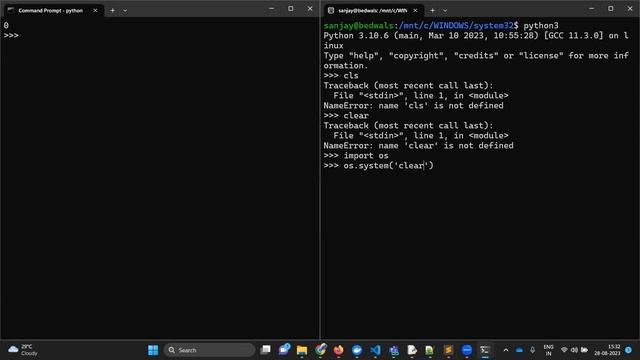Clear screen in Python Terminal ?? смотреть онлайн