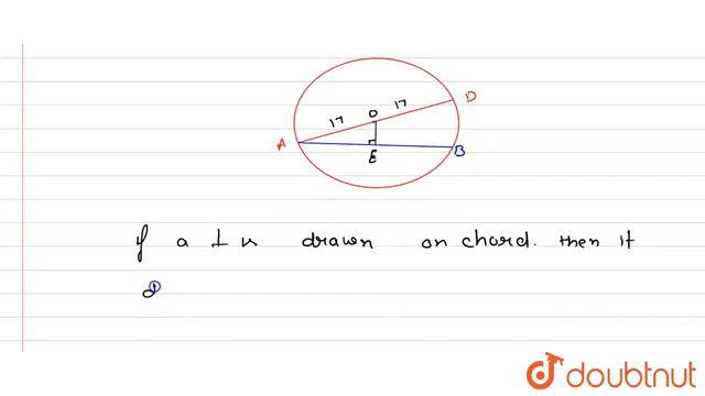 AD is a diameter of a circle and AB is a chord. If AD = 34cm, AB = 30cm, the distance of AB смотреть онлайн