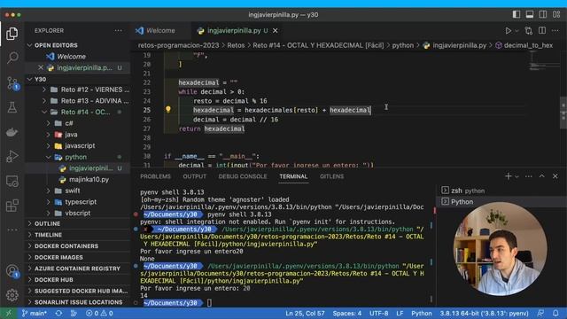 Reto de PROGRAMACION En PYTHON de @mouredev | Decimal A Hexadecimal смотреть онлайн