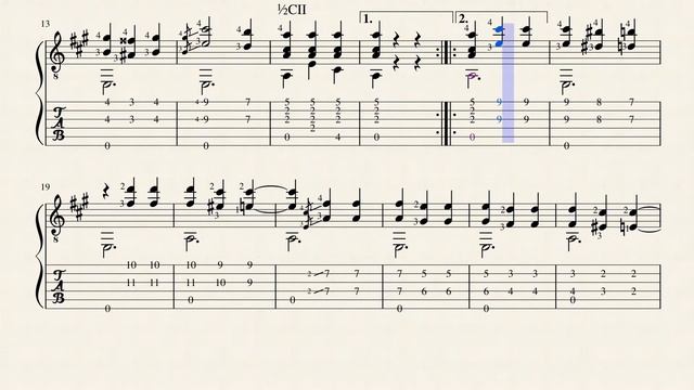 Vals N°6 - Hilarion Leloup (1876-1939) Tablature