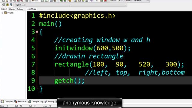 how to draw rectangle using Cpp graphics || cpp toturials смотреть онлайн