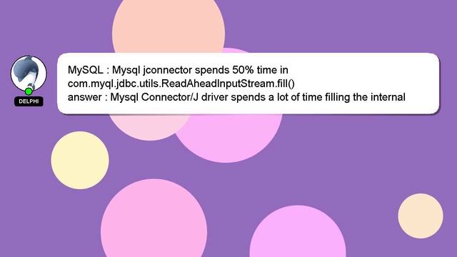 MySQL : Mysql jconnector spends 50% time in com.myql.jdbc.utils.ReadAheadInputStream.fill() смотреть онлайн