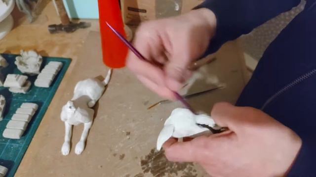 Making a border collie From Clay (handmade with Newplast clay and painted) смотреть онлайн
