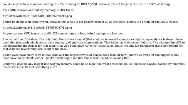 Unusually high RDS MySQL memory смотреть онлайн