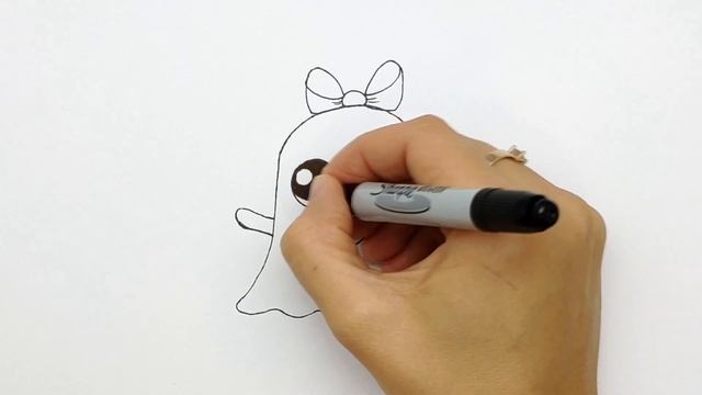 Как нарисовать милое Привидение. Простые рисунки на Хеллоуин. Рисуем просто привидение #269 смотреть онлайн