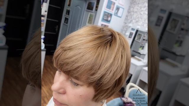 Стильная стрижка и красивое окрашивание смотреть онлайн