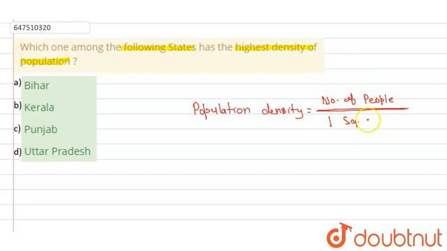 Which one among the following States has the highest density of population ? | CLASS 14 | POPUL... смотреть онлайн