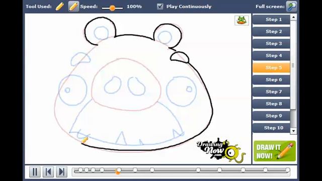 How to draw Angry Birds Pig, Foreman Pig смотреть онлайн