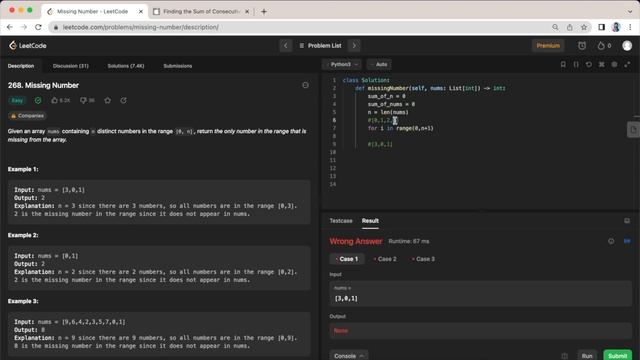 268. Missing Number Leetcode Python смотреть онлайн