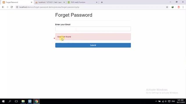 Recover forgot password - php MySQL смотреть онлайн