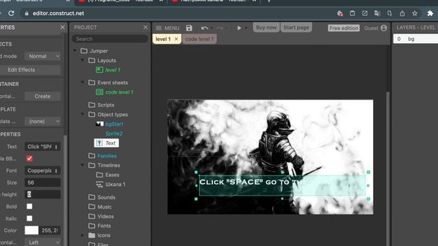 #1 Создание Jumper | в Construct 3 for novice смотреть онлайн