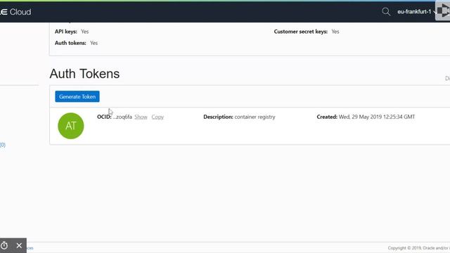 OCI Generate Auth Token смотреть онлайн