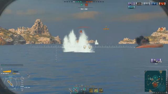 World of Warships - Устье (Стандартный бой) - Линкор - 8 ур - Тирпиц (TIRPITZ) смотреть онлайн