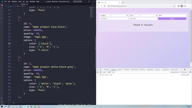 Product Filter and Search Using Javascript смотреть онлайн