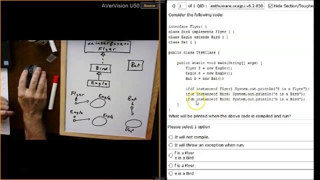 Java instanceOf operator Tutorial. (enthuware.ocajp.i.v8.2.838) смотреть онлайн