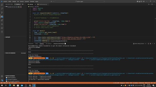 Função Async com Python - Múltiplas Tasks смотреть онлайн