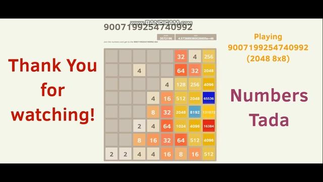 Playing 9007199254740992 (2048 8x8) смотреть онлайн