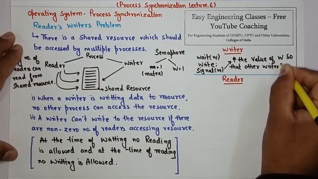 L30: Reader’s Writer Problem Introduction and Solution using Binary semaphore | Operating System смотреть онлайн