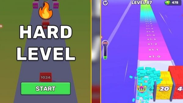 ?Jelly Run 2048 ( 5000000 Cubes ) vs layer man 3d run & merge Gameplay all level part #14