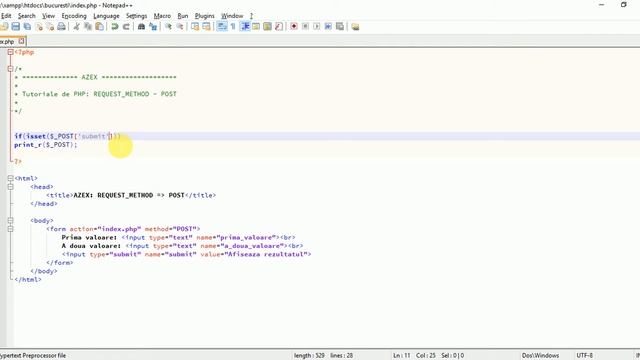 Tutoriale de PHP - 46. REQUEST METHOD / Metoda POST смотреть онлайн