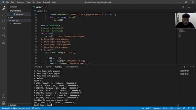 Python DataBase( Sqlite ) Program смотреть онлайн