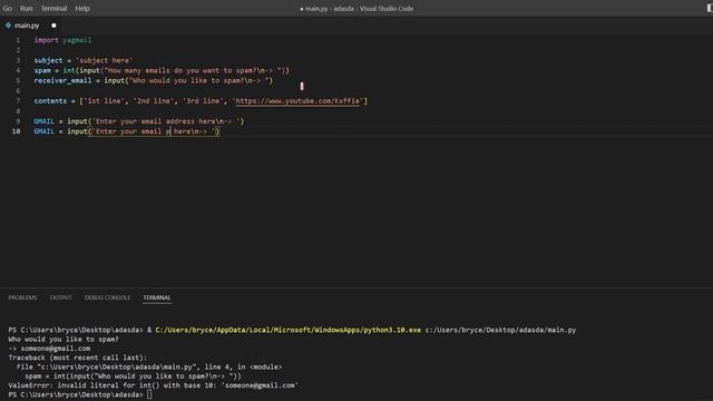 How to make an Email Spam Bot in Python // Kxffie смотреть онлайн