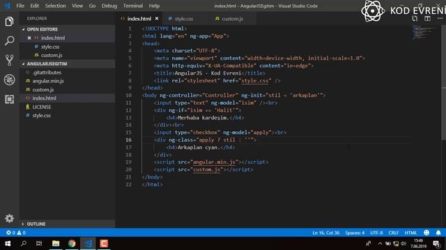 AngularJS Dersleri 6 - ng-if, ng-class, ng-style Direktifleri смотреть онлайн